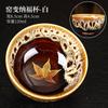 Taza de Té Hoja de Arce Horno de Cerámica se Convierte en Taza de Té Hoja Horno de Cerámica se Convierte en Taza de Maestro Juego de Té para el Hogar de Cerámica Japonesa Taza con Sombrero de Bambú
