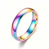Venta al por mayor de fábrica en stock: Anillos lisos curvos de acero inoxidable, anillos lisos de lujo ligero de moda para parejas, accesorios de mano modernos