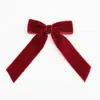 Decorações de Árvore de Natal Mais Vendidas Transfronteiriças Laço de Fita de Veludo Vinho 2,5 cm Fita de Veludo Laço para Embalagem de Caixa de Presente de Natal