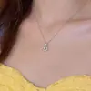 Colar da Sorte Saco Pequeno com Zircônia, Corrente de Clavícula Vazada da Moda e de Alta Qualidade, Versátil de Luxo Leve Simples, Presente de Aniversário de Natal