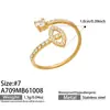 Anillo de Nariz Tipo Nariz de Cerdo de Cuatro Hojas con Circonita Cúbica Engastada en Bisel Cuadrado Acero Inoxidable Chapado en Oro de 18 Quilates Joyería de Lujo Ligero Europea y Americana de Alta Gama para Mujeres