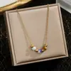 Venta Caliente Transfronteriza Collar de Cadena de Clavícula de Acero de Titanio con Perlas Redondas de Cerámica Sentido Avanzado de Ins Joyería de Acero de Titanio Sin Color de Nicho para Mujeres