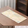 Tapete Seco para Chá Dupla Face de Luxo Leve, Tapete de Mesa com Bordado Imitando Brocado da Dinastia Song, Tapete de Mesa Reversível Estilo Zen, Tapete de Isolamento Térmico para Cerimônia do Chá