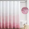 Cortina de ducha transfronteriza con diseño de ola de mar color lila degradado, impresa digitalmente, cortina divisoria impermeable y a prueba de moho para baño