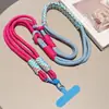 Nova alça de celular, chaveiro e bolsa trançados em blocos de cores inspirados na dopamina - estilo longo, pode ser usada como alça de ombro e projetada para evitar perdas - atacado