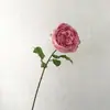 Flor Artificial Cabeça Única Rosa Desabrochando Flor Falsa Decoração de Salão de Casamento Exibição de Arranjo Floral Buquê Mercadorias para Exportação