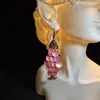 Brincos Vintage Rosa Escama de Peixe Usados, Venda Quente Transfronteiriça, Brincos de Design Único de Nicho, Brincos de Personalidade Exagerada