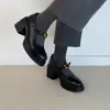 Versión de Piel de Oveja~ Mocasines Versátiles que Aumentan la Altura para Mujeres Bajitas, Zapatos de Cuero Retro de Correa Única con Suela Gruesa y Punta Redonda