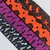 Cinta de Punto con Borde de Alambre de Murciélago y Calabaza de Halloween Material de Cinta Decorativa para Caja de Dulces para Pastel Bolsa de Juguete para Niños