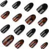 Uñas Portátiles de Venta Caliente Transfronteriza Otoño e Invierno Manicura de Caparazón de Tortuga Marrón Manchada Piezas de Uñas Piezas de Uñas Portátiles Productos Terminados Venta al por Mayor