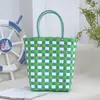 Bolsa de Mão Novo Estilo Bolsa Feminina Estilo Pastoral Simples Bolsa de Palha Tecida Grande Capacidade Bolsa de Ombro para Passeio