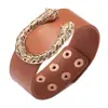 Pulsera Ancha de Cuero de Moda 2022 Estilo Hermana Real para Dama Pulsera de PU Aleación Casual Forma de Leopardo Joyería al por Mayor