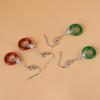 Pendientes Colgantes de Plata de Ley S925 Golden Deer King Elegantes de Moda Fénix Gancho para la Oreja Hoja de Bambú Ágata Hebilla Temperamento Lujo Ligero para Mujer