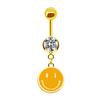 Gaibei Europa e Estados Unidos transfronteiriço rosto sorridente piercing no umbigo aço inoxidável piercing no umbigo prego prego prego joia de piercing corporal ponto