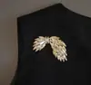 Broche de Espiga de Trigo de Lujo Ligero con Alas de Ángel para Mujer Exquisito Elegante Moda Traje Abrigo Diseño Único Pin Regalo
