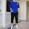 Camiseta Juvenil de Nuevo Estilo para Verano de Manga Corta para Estudiantes de Secundaria Niños Conjunto Deportivo Casual de Moda Conjunto de Dos Piezas