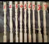 Barandales de escaleras de madera maciza de caucho, postes grandes y pequeños, barandales de madera para balcón de villa, estilo romano europeo