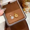 Joias Banhadas a Ouro Zircônia Pingente Redondo Acessórios DIY Corrente para Clavícula Pequeno Charme Deslumbrante Versátil Feminino Pingente de Luxo Leve