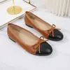 Zapatos de Mujer de Tallas Grandes Transfronterizos en Stock, Zapatos Planos Estilo Chanel, Zapatos Planos de Mujer con Lazo, Mocasines Sencillos, Zapatos Bajos de Punta Redonda