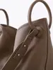 Nova Bolsa Tote para o Dia a Dia em Couro Bovino de Primeira Camada com Formato de Argola e Rede, Bolsa Feminina de Grande Capacidade com Acabamento de Luxo, Bolsa de Ombro Único