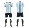 Camiseta de Fútbol Selección Argentina Camiseta Mundial Camiseta de Fútbol para Aficionados Local Personalizable en Blanco Sublimación