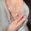 Colar com Pingente de Zircônia de Pérola que Não Desbota Feminino Outono e Inverno Nicho High-End Aço Titânio Conjunto Corrente Clavicular Acessórios Simples