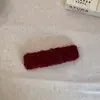 Pinza para el Cabello de Felpa Roja Vintage para Mujer, Nuevo Accesorio para el Cabello de Alta Gama 2025, Pasador para Navidad y Año Nuevo, Pinza BB para Flecos Laterales