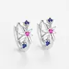 Brincos de Estrela de Zircônia Novos Europeus e Americanos Transfronteiriços, Design de Nicho, Presilhas de Orelha de Moda de Luxo Leve Personalizadas para Mulheres, Brincos de Estilo Minimalista