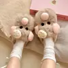 Pantufas de pelúcia doces e femininas, novo modelo outono e inverno 2026, com adição de fleece para aquecimento, adequadas para uso externo, sapatos peludos versáteis e fofos