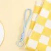 Llavero de Peluche de Cuerda Tejida a Mano de Color Sólido Lanyard Corto Portátil para Teléfono Colgante Decorativo para Bolso