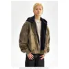 Chaqueta corta con capucha tie-dye de estilo americano moderno y cansado, imitación de dos piezas, top holgado de primavera para pareja, abrigo de estilo callejero