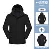 Chaqueta de plumas tres en uno para otoño e invierno, una prenda para tres usos, a prueba de viento e impermeable, estilo para parejas, chaqueta para acampar al aire libre, disponible impresión de logo