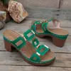 Sandalias de estilo étnico, a la moda y de tendencia; Pantuflas de talla grande con tacón grueso para mujer; Colección de verano 2026; orientado a la exportación, estilo europeo y americano