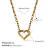 Colar Coração Vazado Francês Mais Vendido Aço Inoxidável Banhado a Ouro Real 18K Pulseira Simples Elegante Estilo Ins Transfronteiriço
