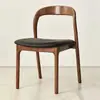 Cadeira Minimalista Nórdica de Madeira Maciça, Cadeira de Jantar para Uso Doméstico, Cadeira com Encosto para Restaurante, Bancada de Mesa Moderna Leve de Luxo Tendência Macia Criativa