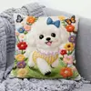 Funda de Almohada de Pascua de Animales Lindos, Funda para Cojín de Sofá con Bordado de Imitación de Conejo, Decoración de Pascua