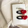 Nueva Pinza para el Cabello de Niña Flor Roja Conejito de Amor Pinza Lateral Pinza para el Flequillo