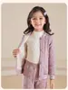 Ropa de Algodón Gruesa y Cálida para Niños Uniforme Escolar Artefacto Ropa Interior Otoño e Invierno Niños y Niñas Béisbol Patrón Oscuro Hombro Mediano y Grande Top para Niños