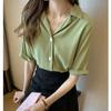 Verão Nova Moda Elegante Camisa Branca Mulheres de manga curta Design Sense Nicho Feminino Top Loose Coreano Estilo Camisa da moda