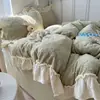 Conjunto de quatro peças em veludo em relevo estilo francês, capa de edredom dupla face quente em veludo de leite Classe A, lençol, conjunto de três peças de pelúcia feminino