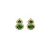 Aretes de Calabaza con Diamantes y Esmeraldas Bañados en Oro Real, Pequeños, Sencillos, Exquisitos y Versátiles, Lujo Accesible y Aretes de Alta Gama