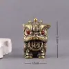 Adornos de León de Latón Puro, un Par de Guardianes Rezando por Riqueza, Decoraciones Retro para Mascota de Té de Escritorio para el Hogar y la Sala de Estar