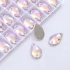 Cristal de Vidrio Ab Color Gota de Agua K9 de Alta Calidad Fondo Plano Doble Agujero Pedrería Cosida a Mano Accesorios para Joyería DIY, Accesorios para Bolsos y Ropa