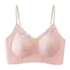 Atacado Dropshipping Sutiã de Renda Lingerie Feminina Sem Fio Suporte Macio Anti-Queda Sustentação Sexy Costas Finas Bonitas Sutiã