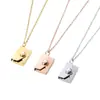 Collar con Colgante de Corazón Geométrico para Sobre de Venta Caliente Transfronteriza Joyería Conmemorativa Personalizada DIY para Parejas Joyería de Lujo Ligero de Nicho