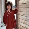 Atacado de Roupas Infantis Transfronteiriças Vestido de Menina Primavera e Outono 2025 Novo Vestido de Princesa Infantil Bordado Cor Pura Estilo Coreano Dropshipping