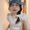 Camiseta de Manga Corta con Cuello Cuadrado de Encaje y Lazo Estilo Coreano para Mujer, Top de Verano de Alta Gama con Mangas Abullonadas para un Look Adelgazante