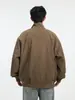 Jaqueta de Algodão Harrington Americana para Outono e Inverno Masculina com Gola Alta Estilo Baseball Casal Cáqui Cleanfit Jaqueta de Algodão