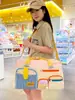 Bolsa Deportiva Casual para Fitness para Mujer, Colores Contrastantes, Diseño de Nicho, Gran Capacidad, Bolsa de Equipaje para Almacenamiento de Corta Distancia, Bolso de Mano Estilo Dopamina, Bolsa de Viaje