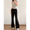 Calças casuais de cintura baixa estilo americano para meninas quentes, novas calças femininas de outono, todas as combinações, calças de ioga cinza, slim fit, cinza escuro
